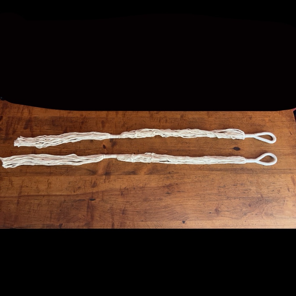 Homemade macramé plant holders